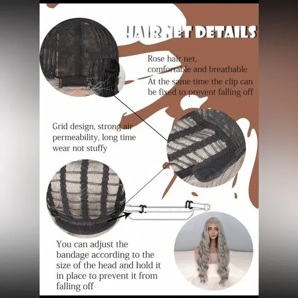 Elegant Long Wavy Gray Wig NWOT - Picture 9 of 9